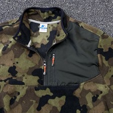 Vintage Starter Quarter-Zip Fleece XL Olive Green Camo Pullover Jacket 90s Retro