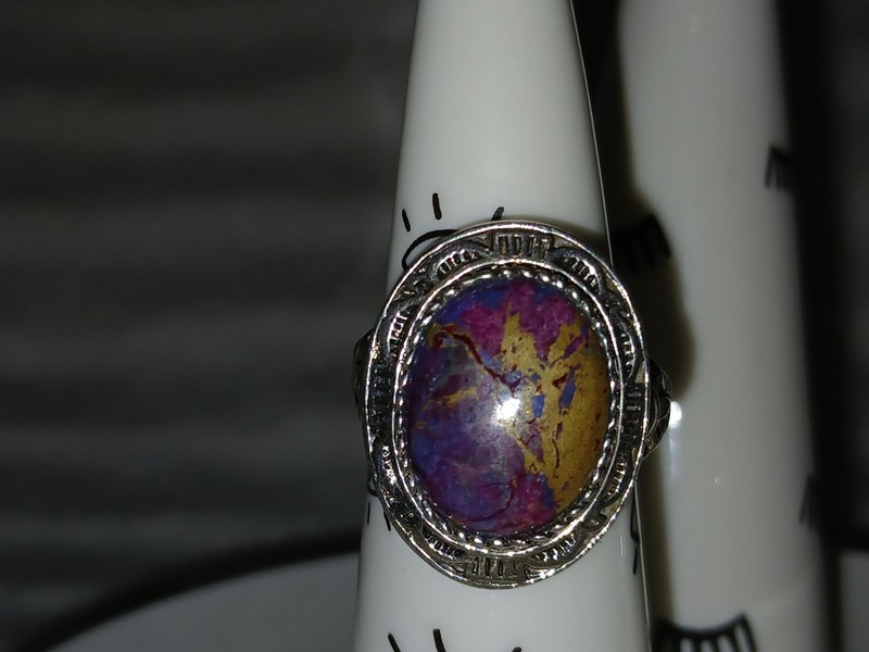 Brandford Exchange "Santa Fe Sunrise" Womens Purple Mojave Turquoise Ring...