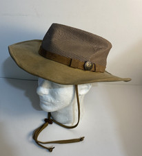Outback Trading Oilskin Hat Mens Large Brown Mesh Canvas Safari Kodiak