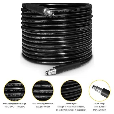 SANHESHUN 15m Bosch AQT Pressure Washer HOSE fits Easy Aquatak 110 -Quick connect fittings