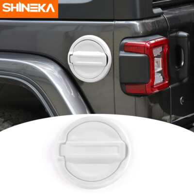 Door Gas Tank Cap Fuel Filler Cover Trim For Wrangler JL 2018+ White