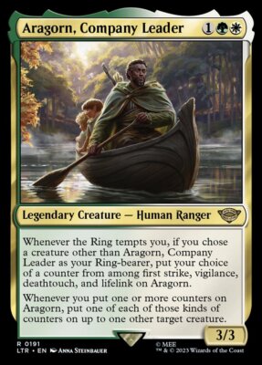aragorn lotr mtg card MTG Lord of the Rings R Aragorn, Company Leader #0191