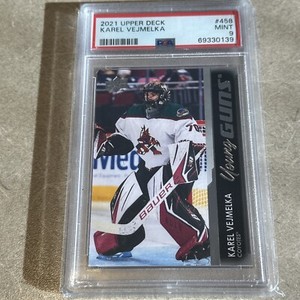 2021-22 Upper Deck Series 2 KAREL VEJMELKA #458 Coyotes YOUNG GUNS Rookie PSA 9