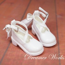 1/4MSD 1/3SD BJD Shoes Round-toe Buckle Low Heels with Big Bow Deco Multi-colors