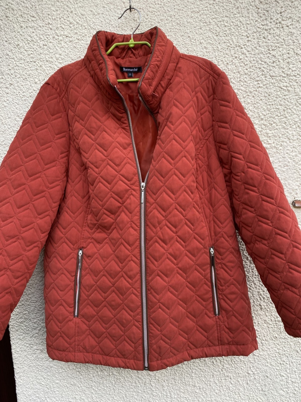 Ladies Bon Marche Quilted Jacket Size 22 Rusty Red eBay