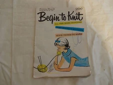 Begin To Knit Booklet American Thread Co Star Book 167 Rough Condition Vintage