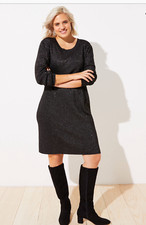 *NEW* Loft Plus 24/26 Black Sparkly Sweater Dress