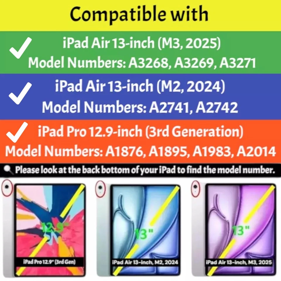 Genuine Apple iPad Air 13-inch M2/M3 & Pro 12.9" 3rd Gen Folio Keyboard Case - image 2 of 4