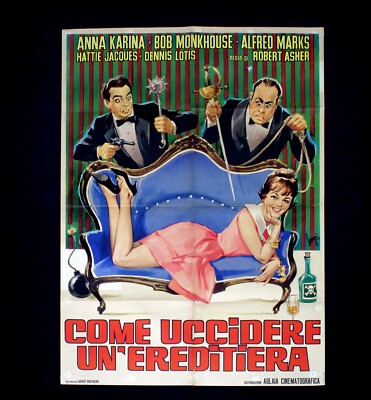 COME UCCIDERE UN'EREDITIERA manifesto poster Anna Karina She'll Have to Go D20