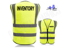 Inventory Hi-Vis Safety Vest Yellow Black logo 2"reflective strips