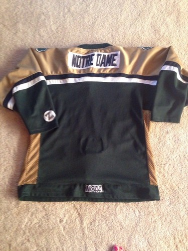 Maglia Notre Dame Hockey su Ghiaccio Uomo 48 Blu Oro Zephyr Uniforme Shirt - Foto 6 di 7