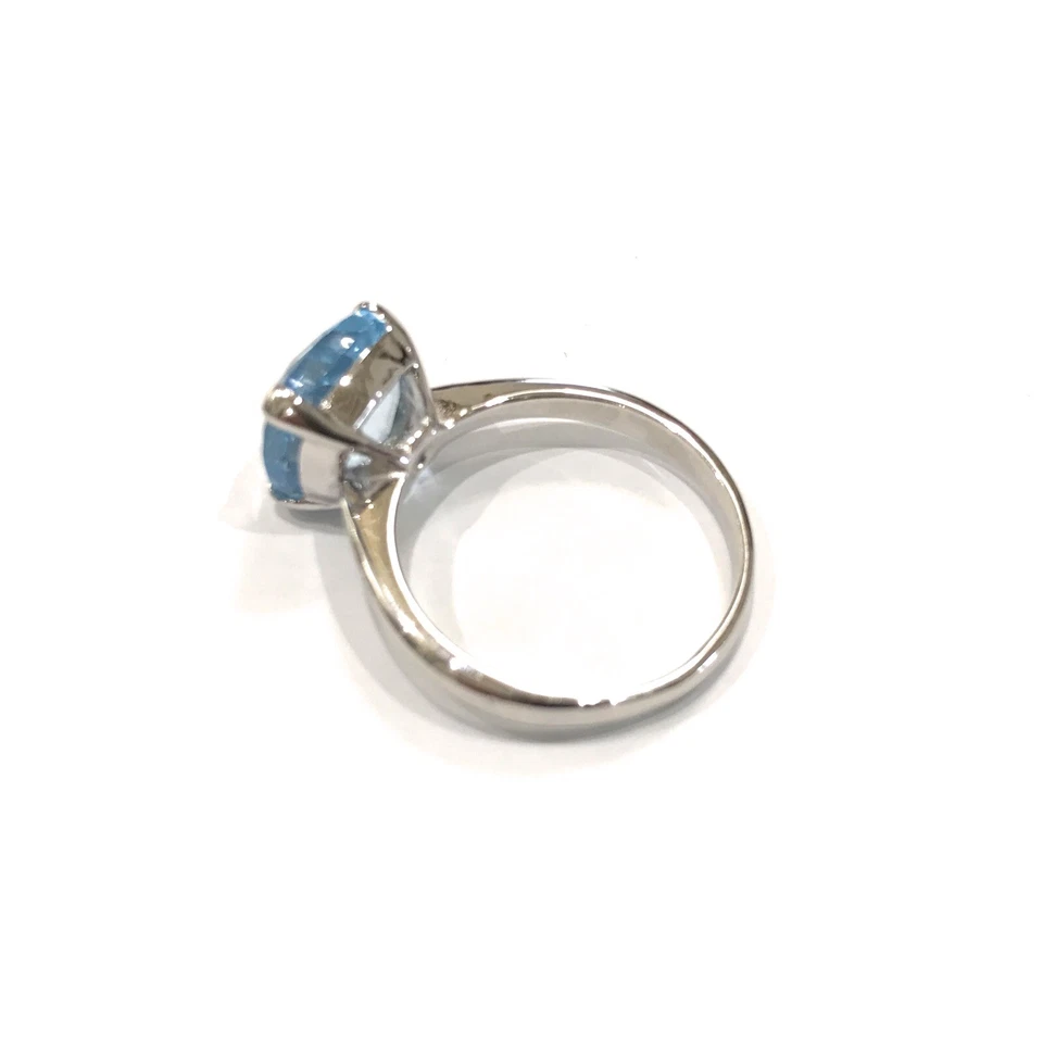 Anello Donna con topazio azzurro naturale briolette 14 x 14 mm - Immagine 2 di 4