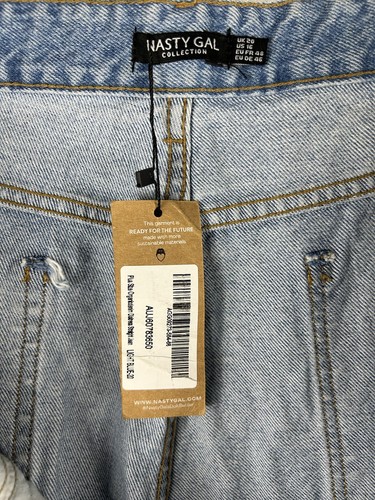 Nasty Girl Collection Distress Straight High Waisted Jeans Size US 16 UK 20 NWT - Picture 8 of 11