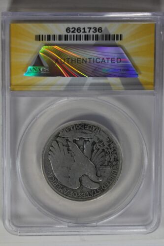 1921 .50 ANACS VG8 DETAILS CLEANED Walking Liberty, Lady Liberty Half - Picture 2 of 2