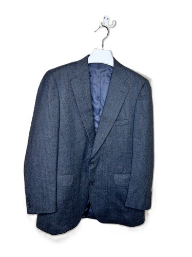 Vintage Norman Hilton Tearney's Men's Gray/Blue Plaid Wool Blazer 42T Union Made - 第 1/11 張圖片