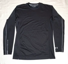 NICE Under Armour Golf Black Base Layer Long Sleeve Golf Shirt Large L 1248123