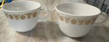 2 Flat Cups  Butterfly Gold (Corelle) by Corning standard handle