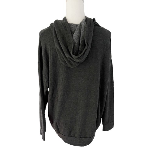 LULUs Dark Gray Boxy Oversized Fleece Lined Lightweight Hoodie Sweatshirt XS NEW - Picture 4 of 7