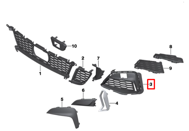 Genuine BMW M3 G20 M340i M340iX Sedan Grille Air Inlet Open Left  