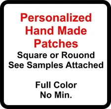 Personalized and Custom Made Patches Round & Square Peel & Stick Any Cloth 3"