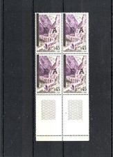 TIMBRE ALGERIE 1962 N°361 NEUF** MNH BLOC 4 SURCHARGE EA