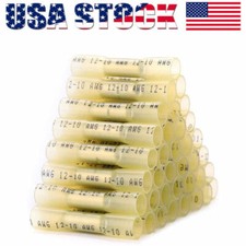 100PCS 12-10 AWG Gauge Heat Shrink Crimp Terminals Wire Butt Connectors Kit