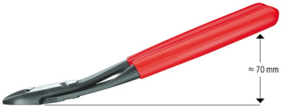 Knipex 7421200SBA High Leverage Diagonal Cutter Chrome Plated Plastic Coated 8''