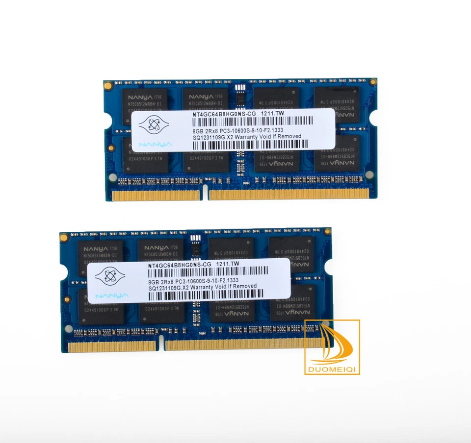 2pcs Nanya 8GB 2RX8 PC3-10600S DDR3 1333Mhz 204Pin SODIMM Laptop Memory RAM - Image 3 of 4