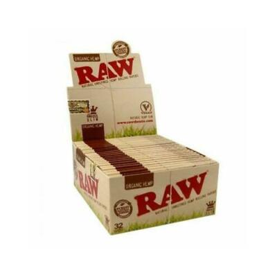 Volle Schachtel RAW Bio Hanf Kingsize Slim Blättchen 50 Packungen Neu!
