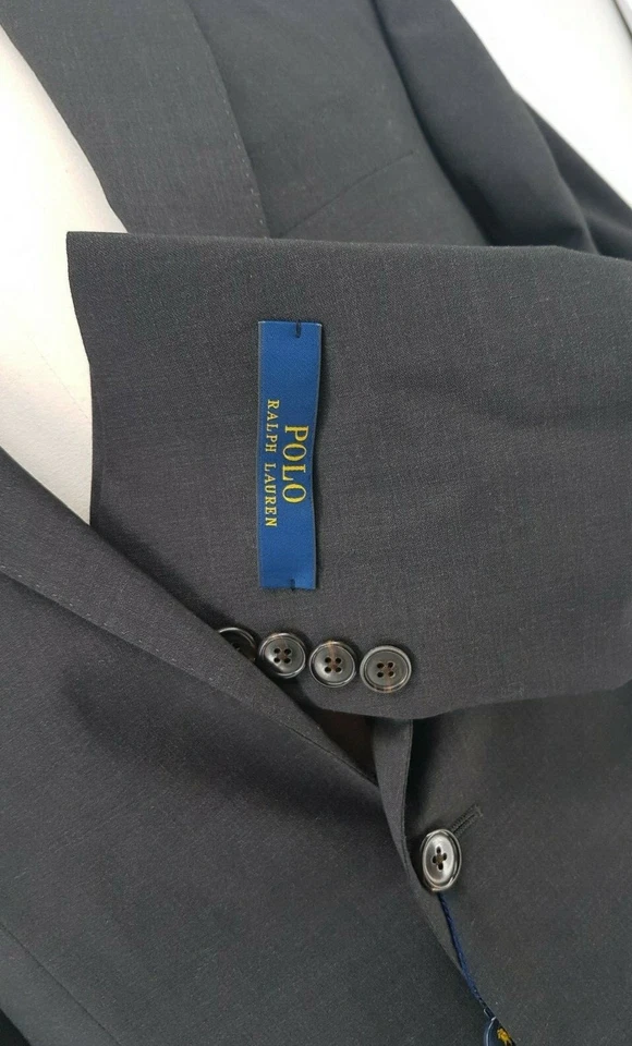 Ralph Lauren Polo Exclusive Men's Italian Suit Slim Custom-Fit 38R Charcoal Wool - Image 2 of 4