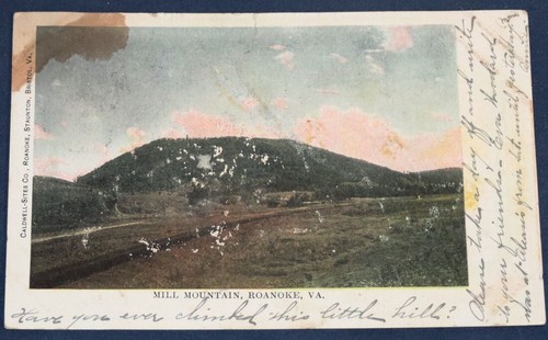 Mill Mountain, Roanoke, VA Postcard 1906 - Poor Condition