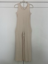 Athleta Girl Ivory Ribbed One-Piece Pants Romper Pocket Size XL Fits Women s Sm
