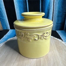 Butter Bell Crock 2013 L Tremain Inc French Ceramic Butter Keeper-Goldenrod