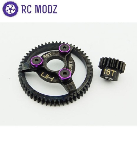 ECX Set Ingranaggi Pignone E Corona Per Modellino RC 1/18 4WD - Ricambio Originale In Metallo