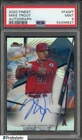 2020 Topps Finest Refractor Mike Trout Angels ON CARD AUTO PSA 9 MINT