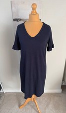 Boden frill sleeve modal cotton shift dress 14 long casual workwear boho