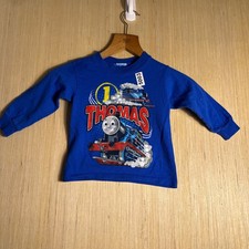 Vintage Thomas The Tank Engine Shirt Boys 2T Blue 90s Long Sleeve Graphic