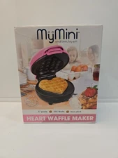 Nostalgia MyMini Pink Heart Shaped Waffle Maker My Mini Griddle in Box Panini