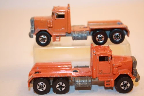 Two (2) Vintage 1979 Hot Wheels Peterbilt Semi-Truck Cabs "Steering Rigs" Series
