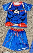 2 Piece Boys Captain America Pajamas Size Small 6/7 