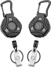 2 Pack Retractable Keychain, Heavy Duty Badge Reels