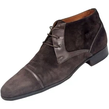 Vintage Moreschi Italy Dark Brown Suede Dress Shoes Ankle Chukka Boots Mens 7.5