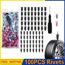 100PCS Tire Repair Screws Kit With Screwdriver 3 Sizes Rubber Plugs Flat Tires