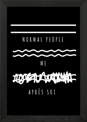 Normale Menschen Skifahren Gerahmtes Wandbild Poster Leinwanddruck Bild