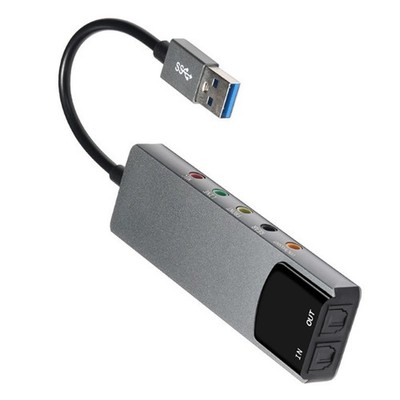 New USB Sound Card 5.1 Channel External Audio Card SPDIF Optical for PC Computer