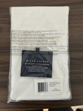 Ralph Lauren Organic Cotton Sateen Border Euro Pillow Sham Parchment