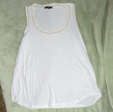 Gap Women s White Solid Camisole Tank Top Spaghetti Strap, Size M 115