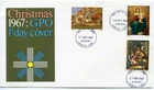 1967 XMAS 3v GREAT BRITAIN QE2 GPO FDC  BETHLEHEM DOUBLE DATED FDI PMKS VGC