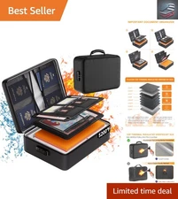 Elegant Fireproof & Waterproof 8-Layer Document Organizer with Combination Lock