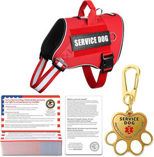 Service Dog Vest,50 ADA Cards,ID Tag,Adjustable Service Dog Harness with Anti-Lo